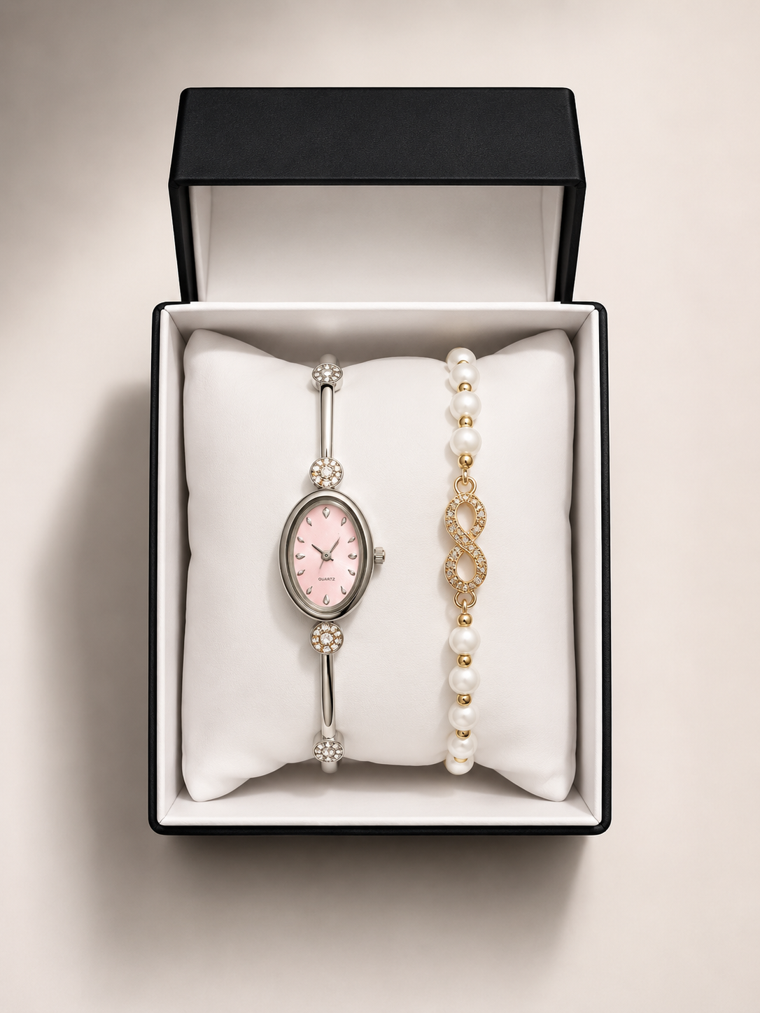 GMS Watches Pearl Infinity Kadın Saat & Bileklik Seti
