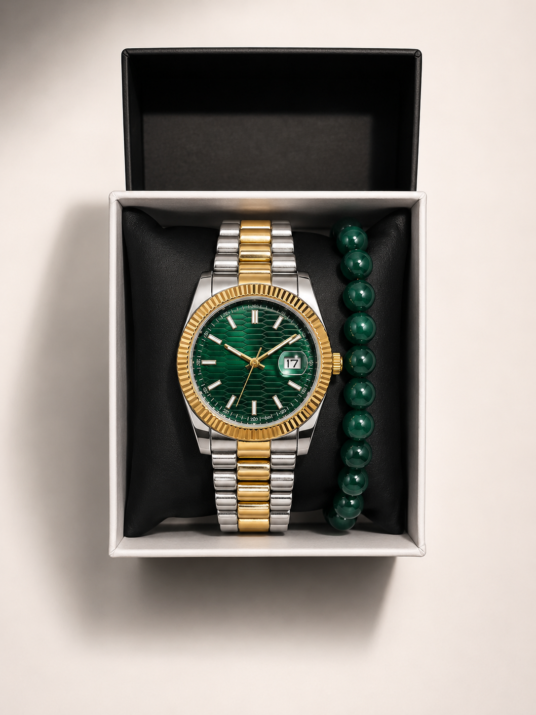 GMS Watches Emerald Prestige Erkek Saat & Bileklik Seti