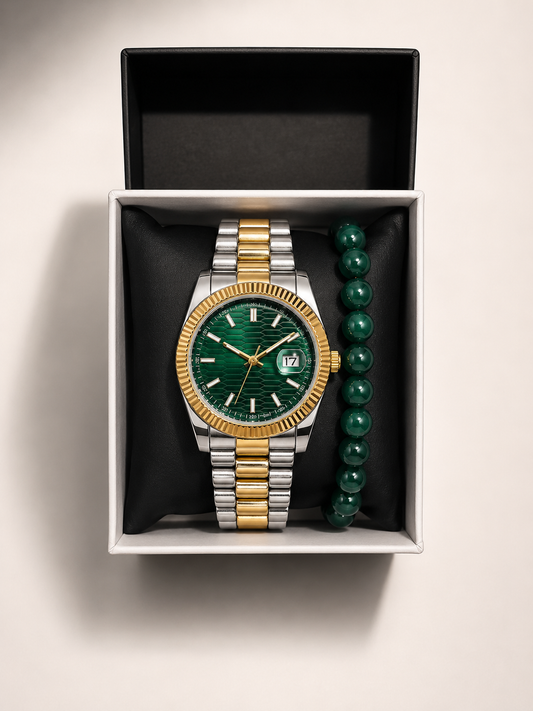 GMS Watches Emerald Prestige Erkek Saat & Bileklik Seti